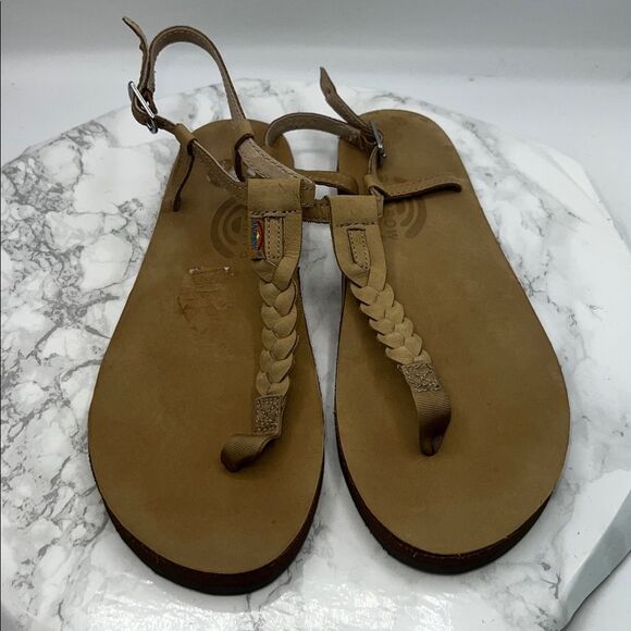 RAINBOW Sierra Brown T-Street Single Layer Leather Sandal- 8 - Picture 2 of 8